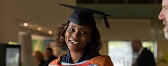 Arden University student on graduation day