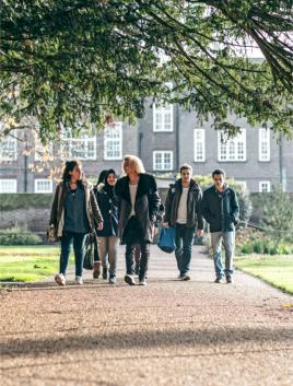 Arden University students walking to lectures