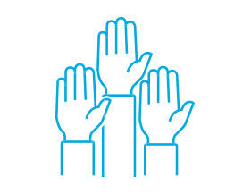 Raised hands icon