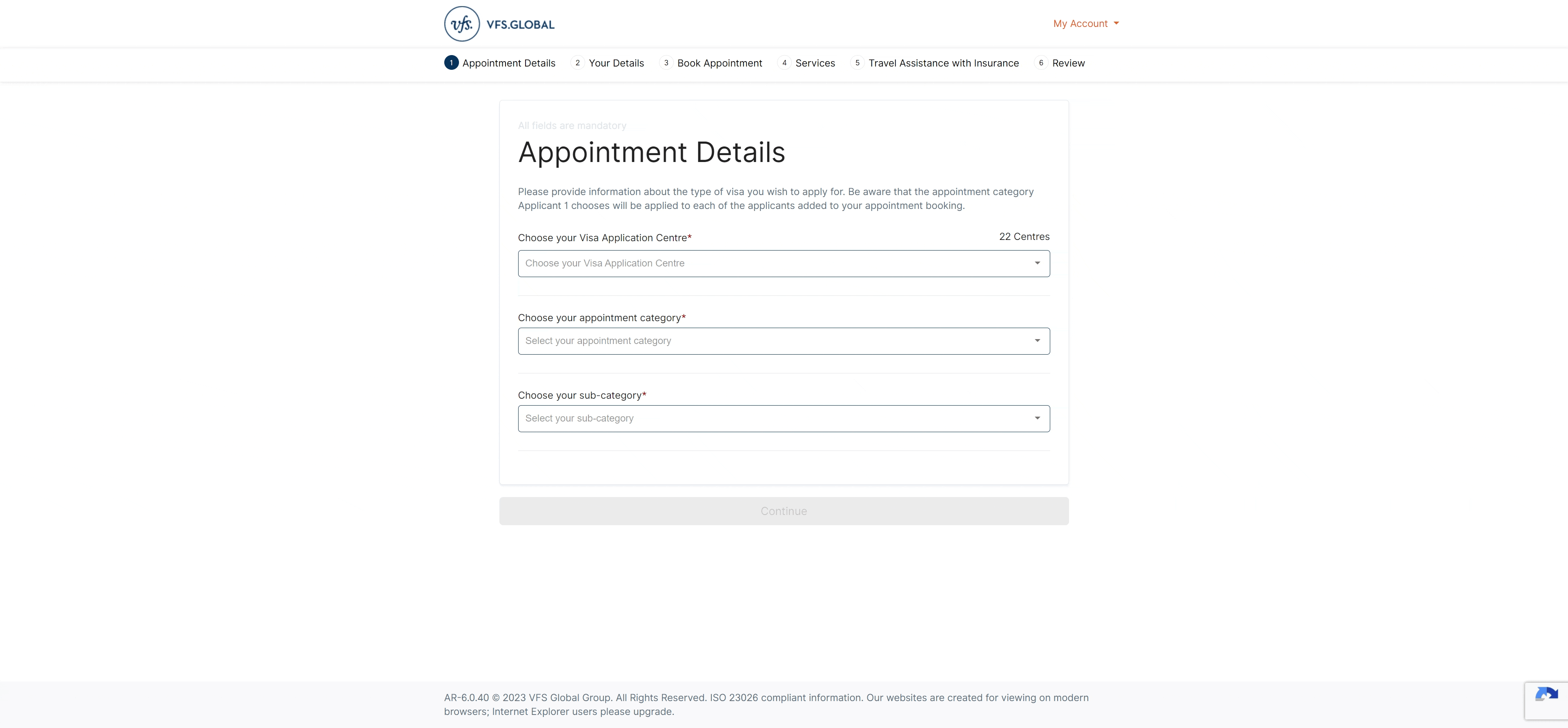 How to apply for a VISA appointment