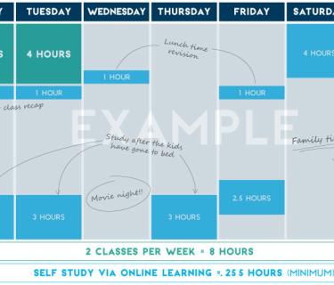 Arden University example Blended Learning timetable
