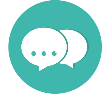 Animation of two overlapping speech bubbles