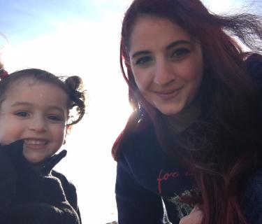 Selfie image of Arden student and her daughter