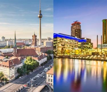 4 Images of Birmingham, Berlin, Manchester, and London