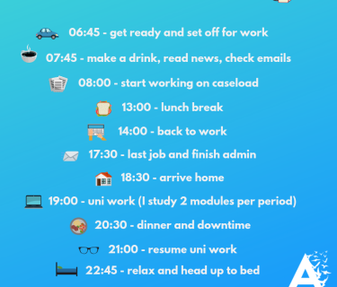 Sample student schedule with Arden Logo in bottom left corner
