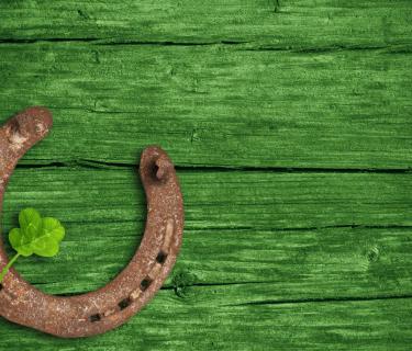 Lucky horseshoe and four leaf clover