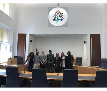 Arden students and staff inside the supreme court