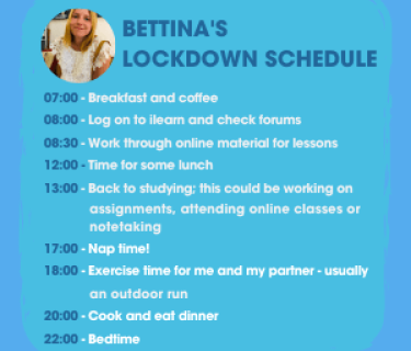 Arden Distance Learning lockdown timetable
