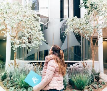 woman looking around an Arden study centre