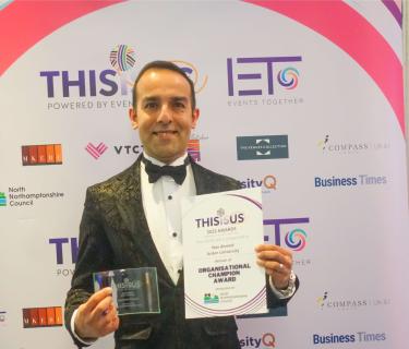 Nav winning an award