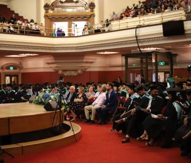 crowd at graduation