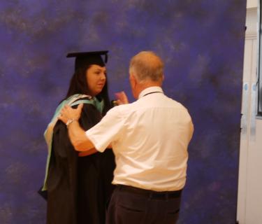 Student getting ready for photography