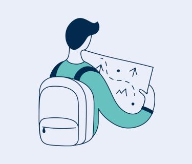 The confidence comeback - person with map and backpack