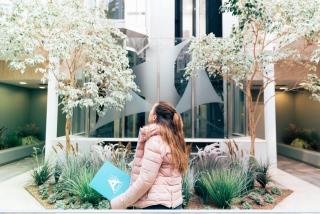 Student outside Arden University London Ealing study centre