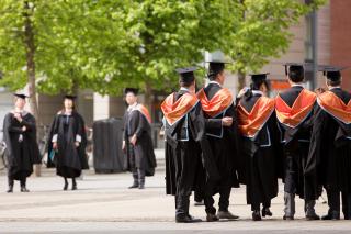 Graduates having their photos taken 