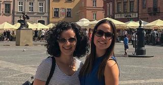 Arden University employee Emma on holiday with her friend