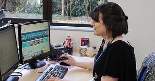 Arden University's Nicola Wingate at her desk