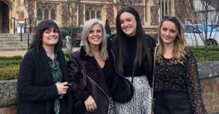 Arden University's Nicola Wingate with Arden friends