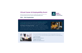 Faculty of Social Science Virtual Career and Employability…